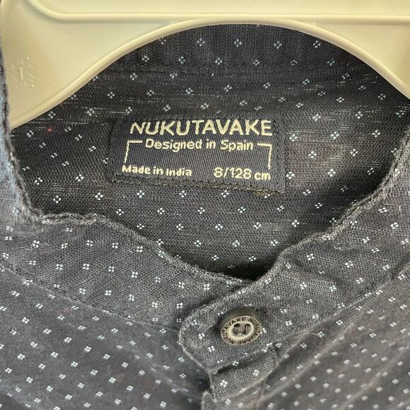 Nukutavake - Designed in Spain - Mayoral blue dress shirt mandarin collar size 8 - Picture 2 of 4